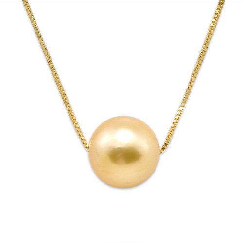 South Sea Golden Pearl Necklace in 14K Yellow Gold