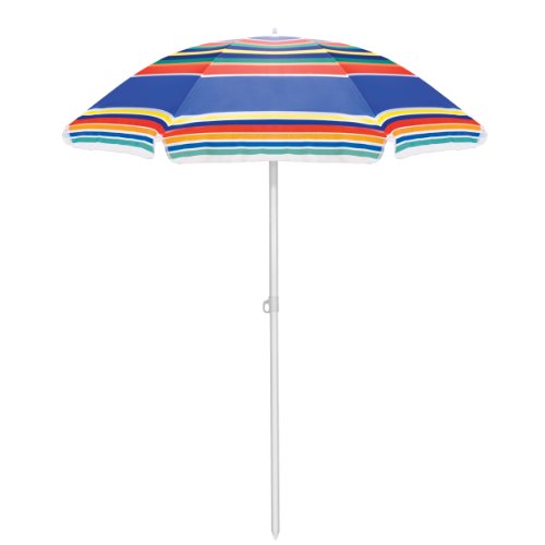 patio umbrella-Picnic Time Outdoor Umbrella, Multi-Color Stripe