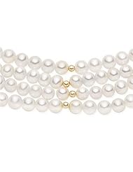 100 Inch Freshwater Cultured Pearl Necklace with Gold Beads