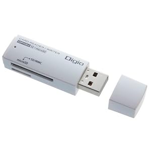 【クリックで詳細表示】ロアス SD＆マイクロSD用カードリーダー/ライター ホワイト CRW-SD42W