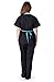 Natural Uniforms Women's Contrast Mock Wrap Scrub Set (Black) (Large)