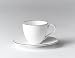 Gordon Ramsay tableware by Royal Doulton. Boxed set of 4 white bone china with platinum rim espresso cups & saucers