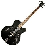 31C0HZF64HL. SL160  Dean Stylist Archtop Hollow Body 4 String Bass (Red)