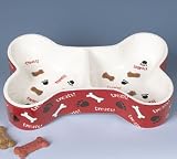 Dog Bone Shape Sectional Food And Water Dish/Bowl For Dog Pet
