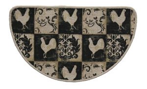 Berber - Kitchen Rug - Slice - - 17.5 x 29.5 - Black and White.