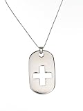 Stainless Steel Cross Dog Tag with Box Chain