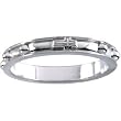 Sterling Silver Rosary Ring With Raised Borders - Size 10
