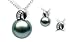 18K white gold Freya Black Tahitian cultured pearl and diamond pendant