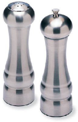 Childrens Toyshop  Gourmet Food : Olde Thompson Metal Peppermill and Shaker Set - Brushed Nickel (7.5")