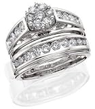 1 1/2ctw Floaral Motif Diamond Trio Set