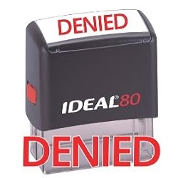 DENIED Red Office Stock Self-Inking Rubber Stamp