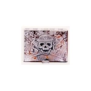 Outer Rebel Fashion Flasks and Smoking Accessories- Engraved Pirate Skull Stainless Steel Cigarette...