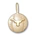 Texas Longhorns Solid 14K Gold Longhorn Baseball Pendant
