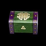 Linden Wood Lock and Key Chest with Celic Lovers Knot on Top and Triquetra Knot over Keyhole