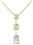 PRE-HOLIDAY SALE!!! 10% OFF 18K White or Yellow Gold Diamond Three-Stone Pendant w/Chain - 0.38 Ct.