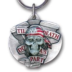 Motorcycle Pewter Keychain- Til Death Do Us Part