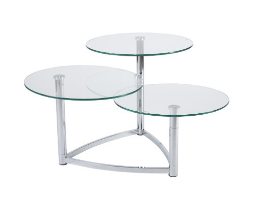Cascade Three Tier Swivel Glass Table