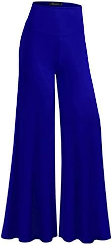 Niceclo Women's Casual Palazzo Lounge Pants X-Large Royal Blue