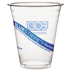 Eco-Products - EP-CR12 - BlueStripe Recycled Content Clear Plastic Cold Drink Cups, 12oz, Clear, 1000/CTN