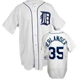 Detroit Tigers MLB Verlander #35 Adult Home (White) Jersey by Majestic - Replica