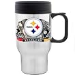 Pittsburgh Steelers Stainless Steel 18 oz Beverage Travel Mug - NFL Football Fan Shop Sports Team Merchandise