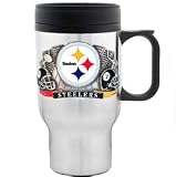 Pittsburgh Steelers Stainless Steel 18 oz Beverage Travel Mug - NFL Football Fan Shop Sports Team Merchandise