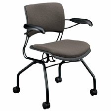 HON(R) Perpetual Mobile Guest Chair With Arms, Black Steel Frame, Wild Rose