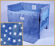 Arm''s Reach Original Co Sleeper Bassinet Short Liner Pattern Blue Star