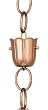 72" Handcrafted Polished Copper Outdoor Patio and Garden Rain Chain