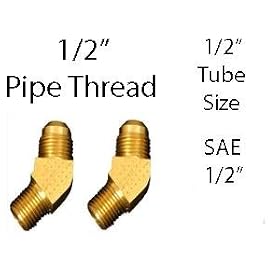 Buy (2) Tectran 54-8D Male 45 Elbow Fitting 1 2 Pipe Thread by Global Parts now!