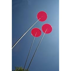 3er Set gro�e Sonnenf�nger Suncatcher je 20cm incl. Schwingstab je 1,75 meter in LEUCHT ROT