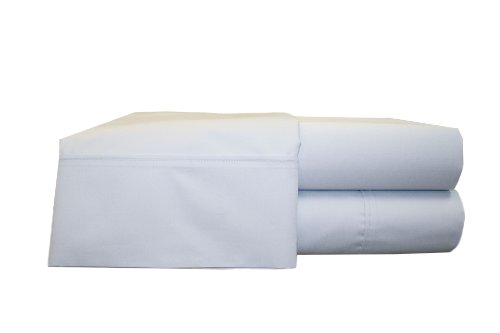 CHT Collection 600-Thread-Count Egyptian Cotton Sateen CVC Full Sheet Set, Baby Blue