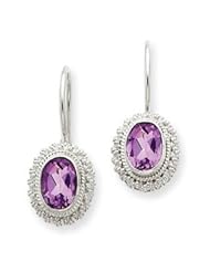 Sterling Silver Amethyst Earrings QE281"
