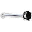 Solid 14KT White Gold 2mm Black Cubic Zirconia Nose Bone