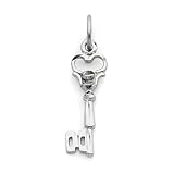 D1067 14k White Gold Polished Key Charm