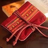 NOVICA Silk jewelry roll, 'Tribal Jewels'