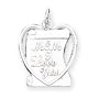 Sterling Silver Mom I Love You Charm - JewelryWeb