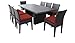 TK Classics BARBADOS-DTREC-KIT-8C-TERRACOTTA Barbados Outdoor Patio Furniture, Terracotta