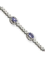 14k Gold White Gold Tanzanite & Diamond Bracelet