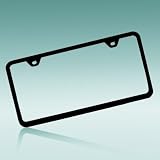 Slim Black Steel License Plate Frame with 2 Holes