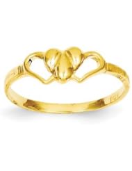Genuine IceCarats Designer Jewelry Gift 14K Children&apos;s Heart Ring Size 5.00