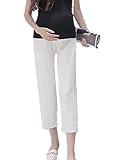 【TPGROWIN】 マタニティウェア パンツ ガウチョパンツ 妊婦 妊婦服 7分丈 レギンス ズボン ボトムス ウエストゴム シフォン プリーツ 全3色 (Free, ホワイト)