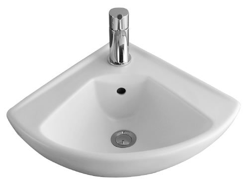 Omnia compact Eckhandwaschbecken 42 cm,weiß