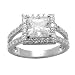Sterling Silver Princess Cubic Zirconia Ring -1.60 ct tw