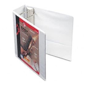 Recycled ClearVue EasyOpen Vinyl D-Ring Presentation Binder, 4 Capacity, White