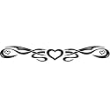 SINGLE HEART Arm Band Temporary Tattoo 1.5x9