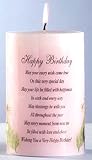 Happy Birthday Candle with Dried Flowers