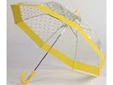 Clear Yellow Polka Dot Umbrella With Trim
