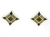 Sterling Silver Inlay Checkered Earrings