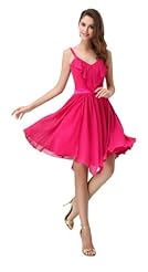 Chiffon Lace Beaded Spaghetti Strap Prom Dress/Mini Dress 